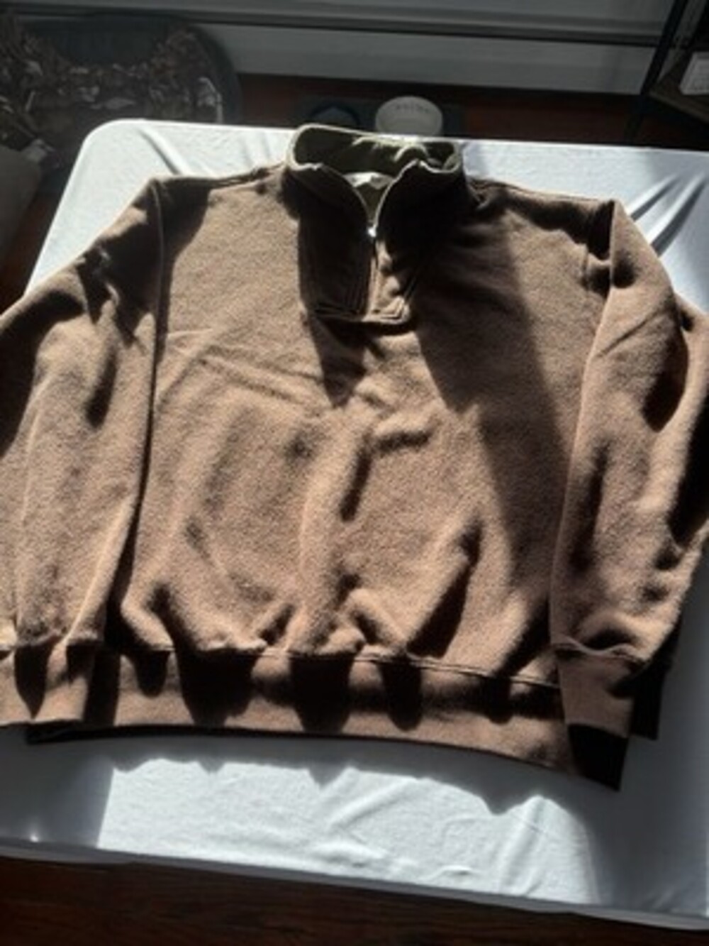 Orvis Men’s Brown Fleece Half Zip See Pics For Measurements XL-XXL ?